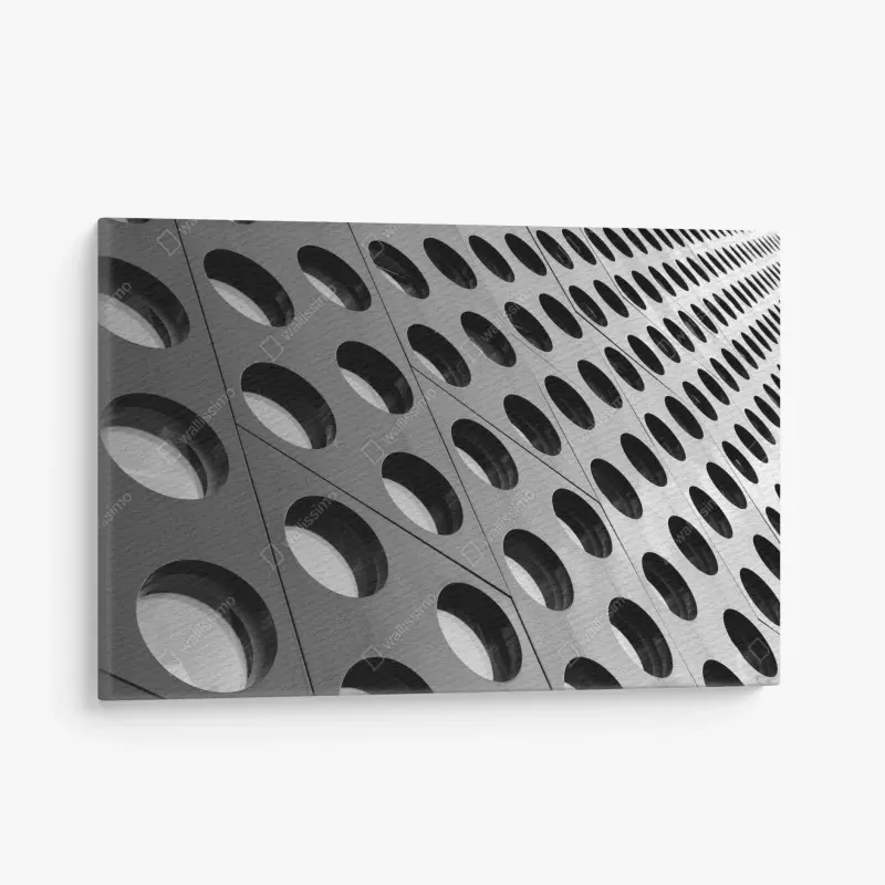 Leinwandbild geometrische perforierte fassade