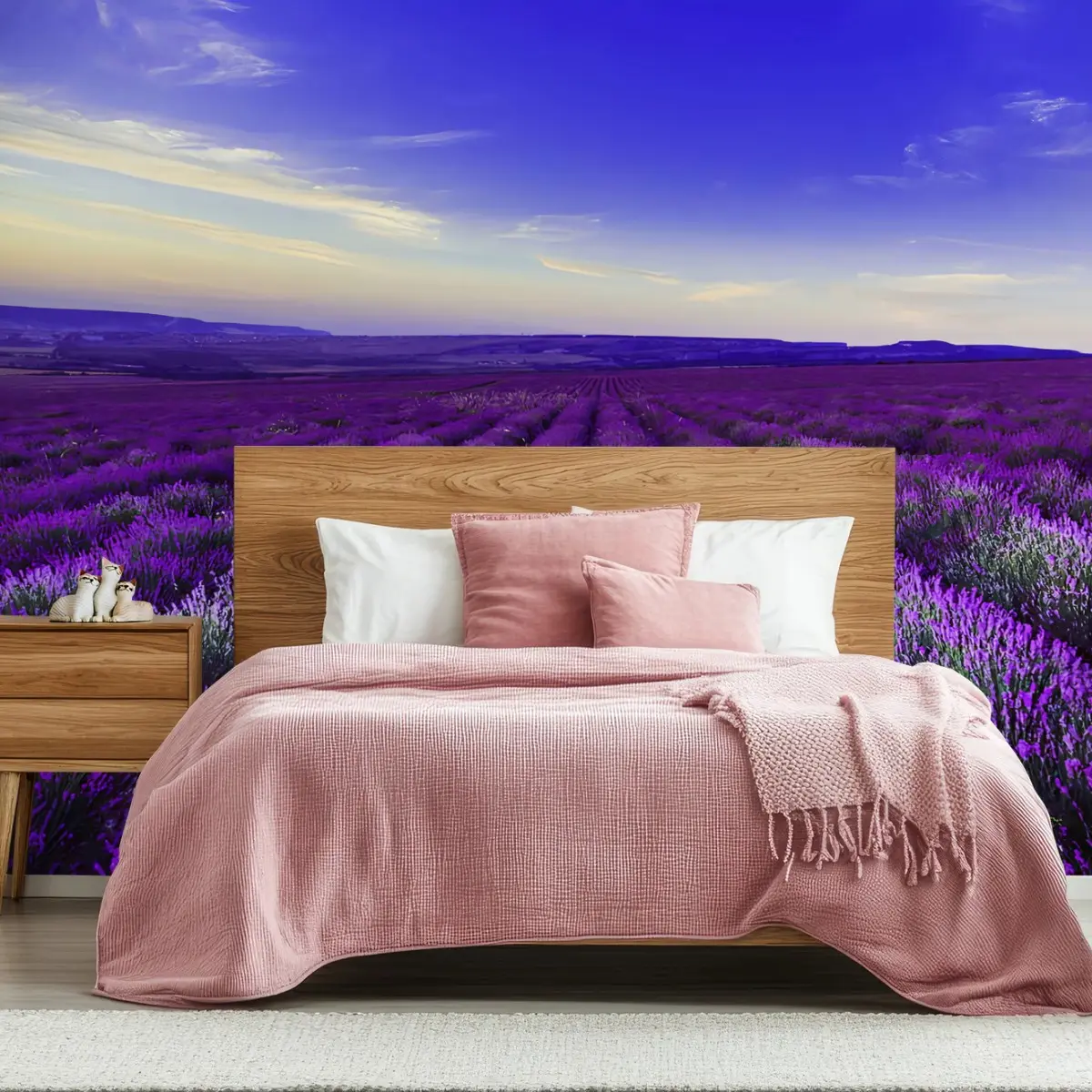Fototapete LAVENDEL FELD SONNE LILA WIESE FÜR SCHLAFZIMMER – Pixers®