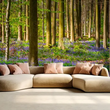 Fototapete WALD BLAUSTERN FRÜHLING NATUR BÄUME FÜR WOHNZIMMER