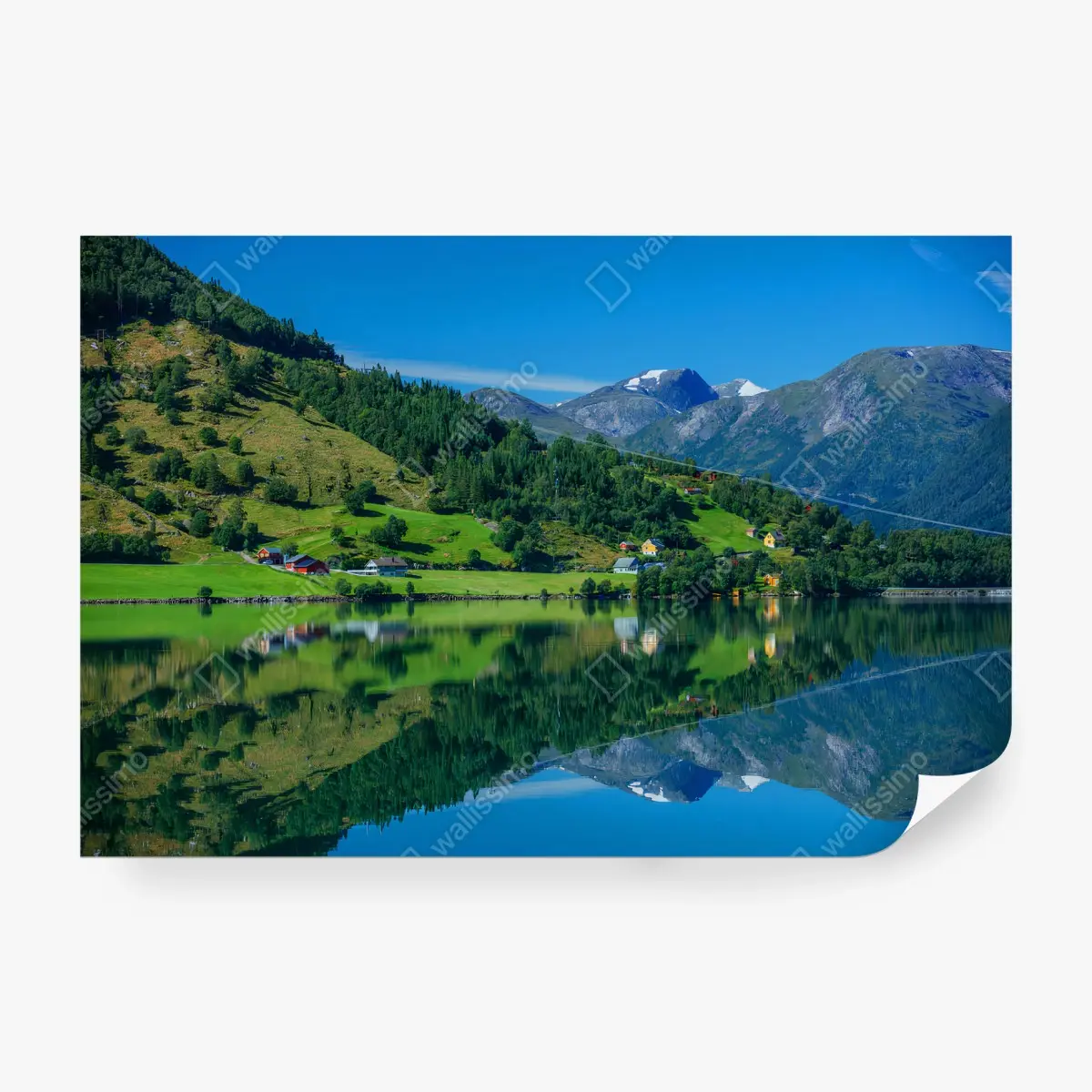 Fototapete BERGE SEE NATUR PANORAMA BLICK FÜR WOHNZIMMER – Pixers®