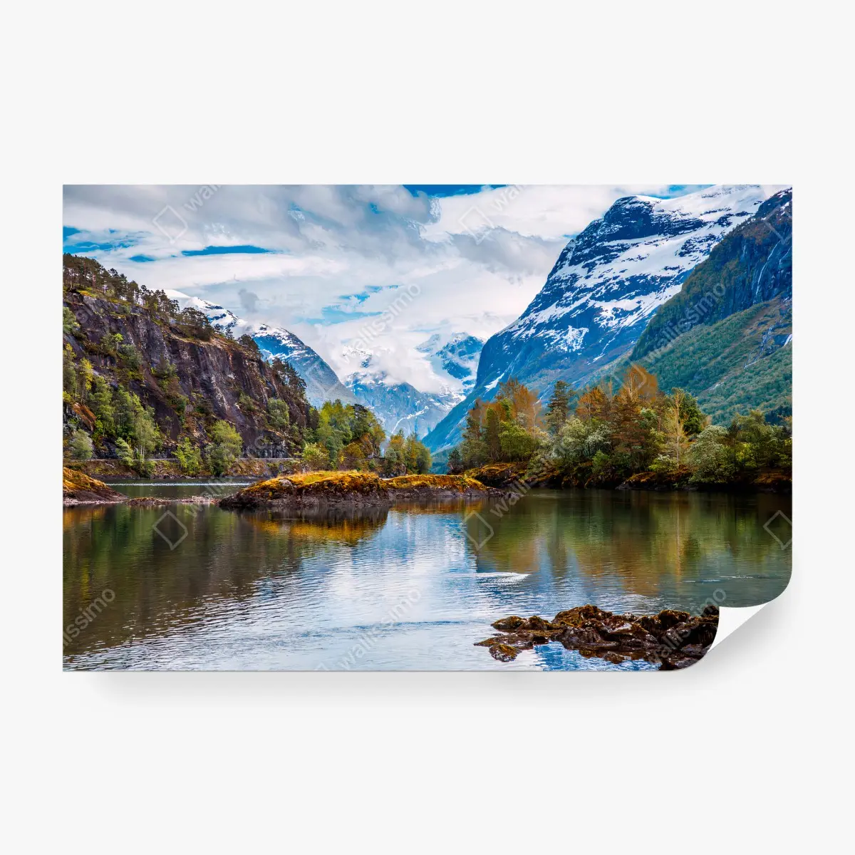 Fototapete NORWEGEN BERGE FJORD SEE NATUR FÜR WOHNZIMMER – Pixers®