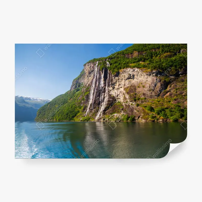 Fototapete NORWEGEN FJORD WASSER BERG SZENE FÜR WOHNZIMMER