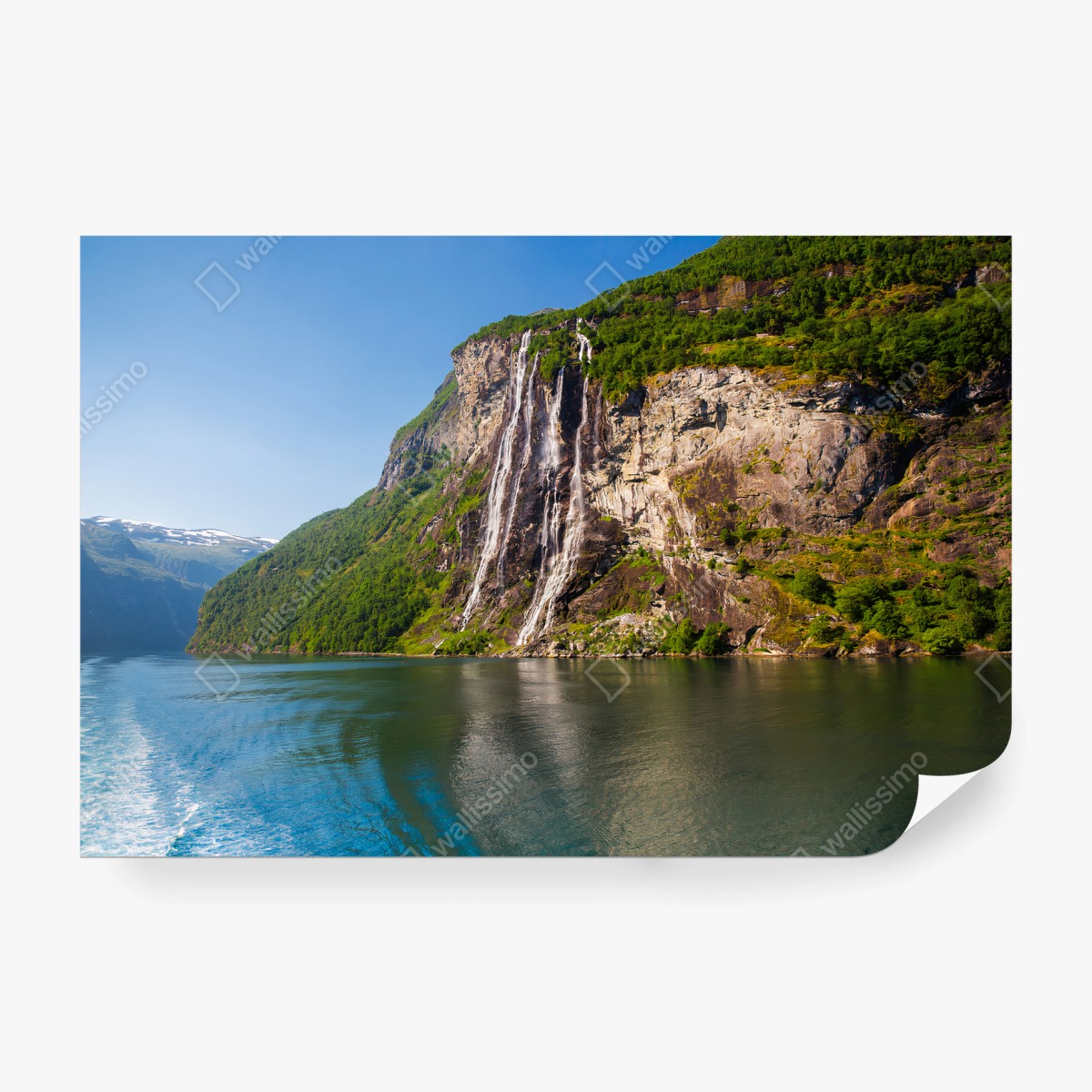Fototapete NORWEGEN FJORD WASSER BERG SZENE FÜR WOHNZIMMER – Pixers®