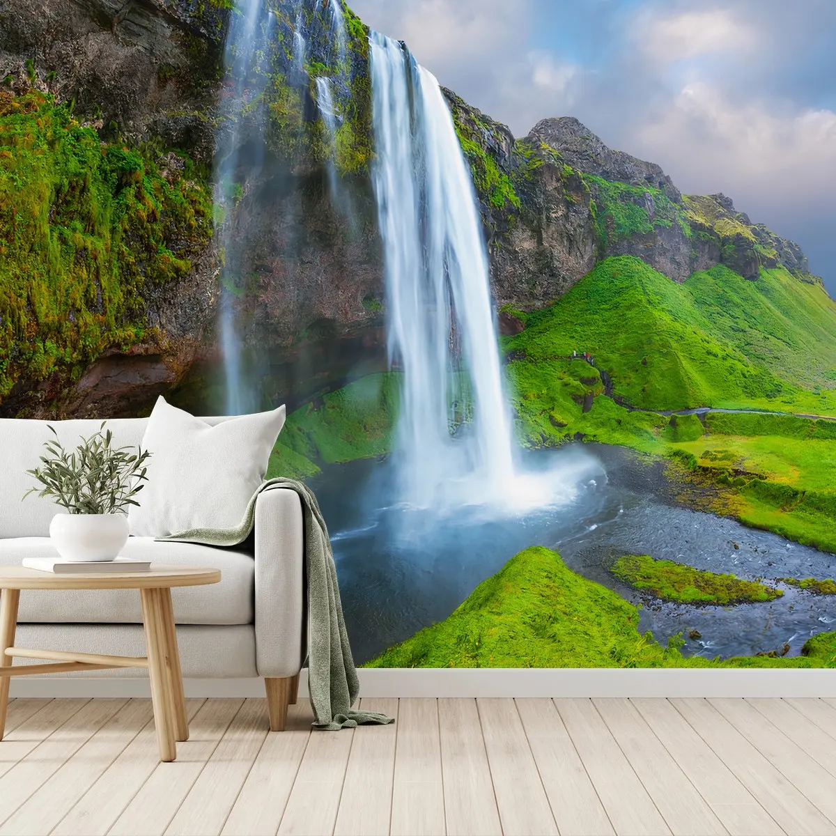 Fototapete ISLAND WASSER REGEN NATUR GRUEN FÜR WOHNZIMMER – Pixers®