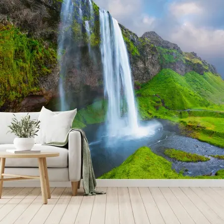 Fototapete ISLAND WASSER REGEN NATUR GRUEN FÜR WOHNZIMMER