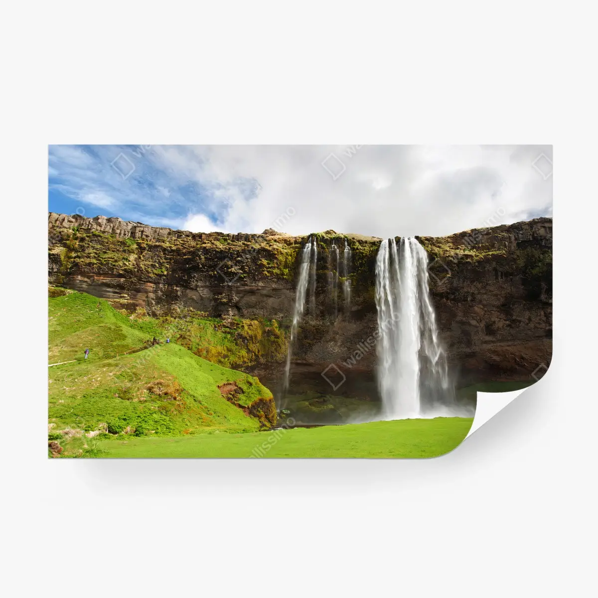 Fototapete WASSERFALL NATUR GRUEN LAND REISE FÜR WOHNZIMMER – Pixers®