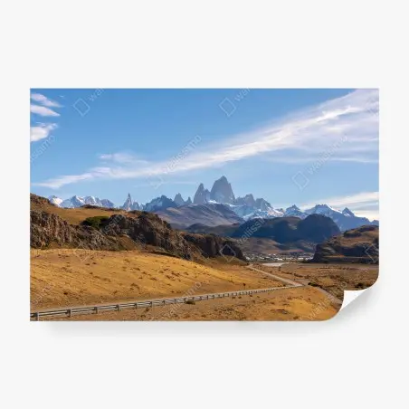 Fototapete BERGE TAL STRASSE HIMMEL NATUR FÜR WOHNZIMMER – Pixers®