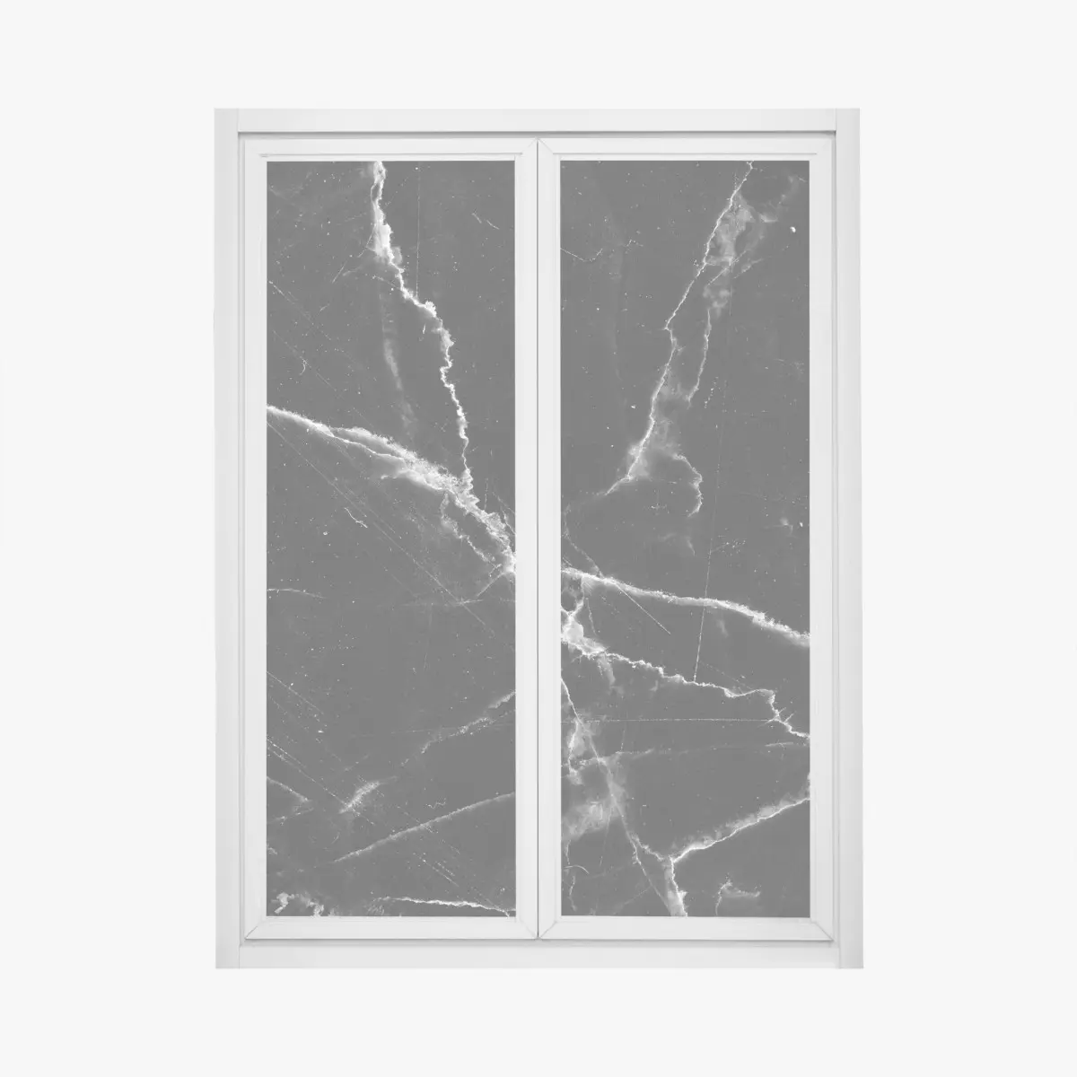 Fensteraufkleber schwarzer marmor mit weißen adern – Pixers®