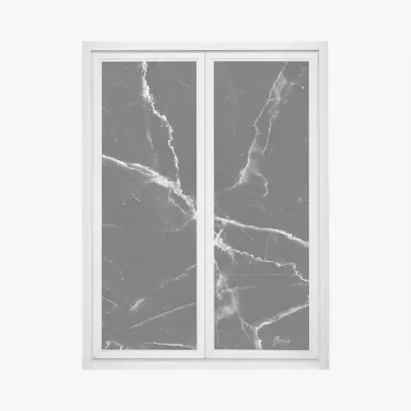 Fensteraufkleber schwarzer marmor mit weißen adern – Pixers®