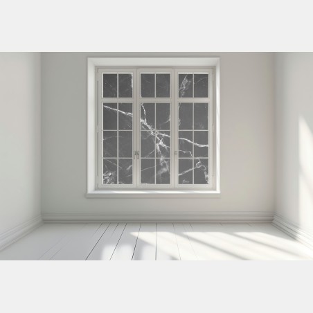 Fensteraufkleber schwarzer marmor mit weißen adern – Pixers®
