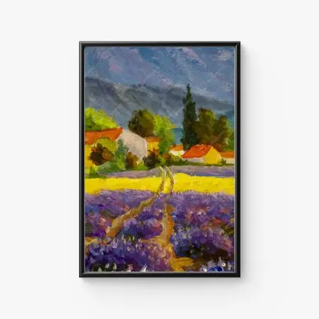 Poster lavendelfelder bei sonnenuntergang – Pixers®