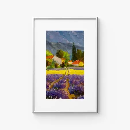 Poster lavendelfelder bei sonnenuntergang – Pixers®