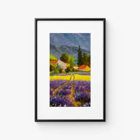 Poster lavendelfelder bei sonnenuntergang – Pixers®