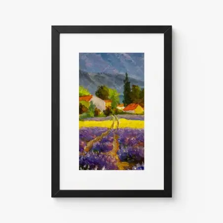 Poster lavendelfelder bei sonnenuntergang – Pixers®
