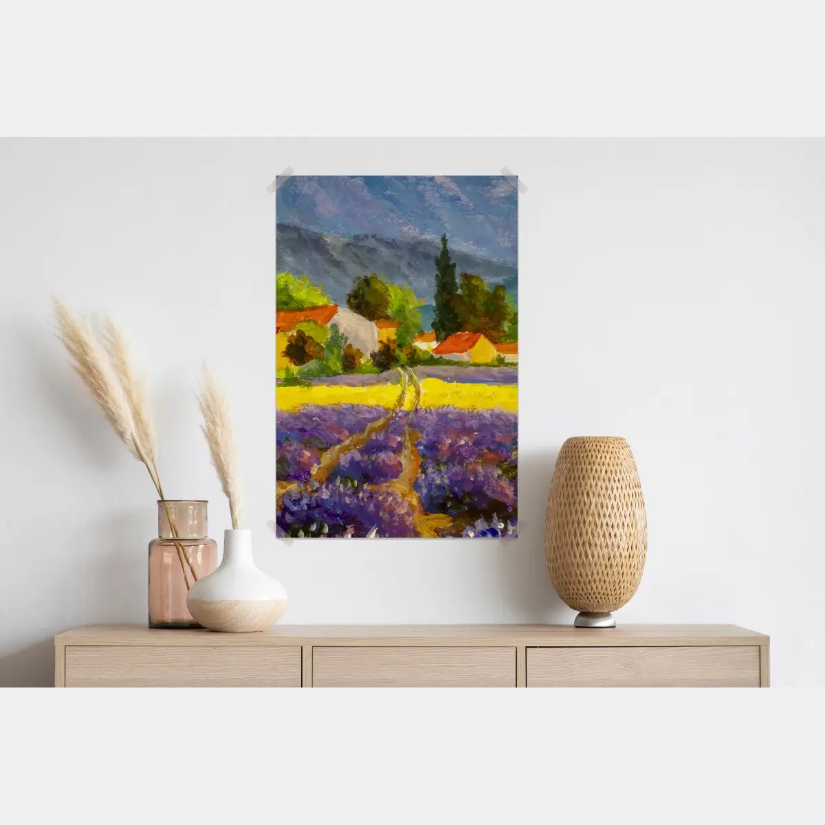 Poster lavendelfelder bei sonnenuntergang – Pixers®