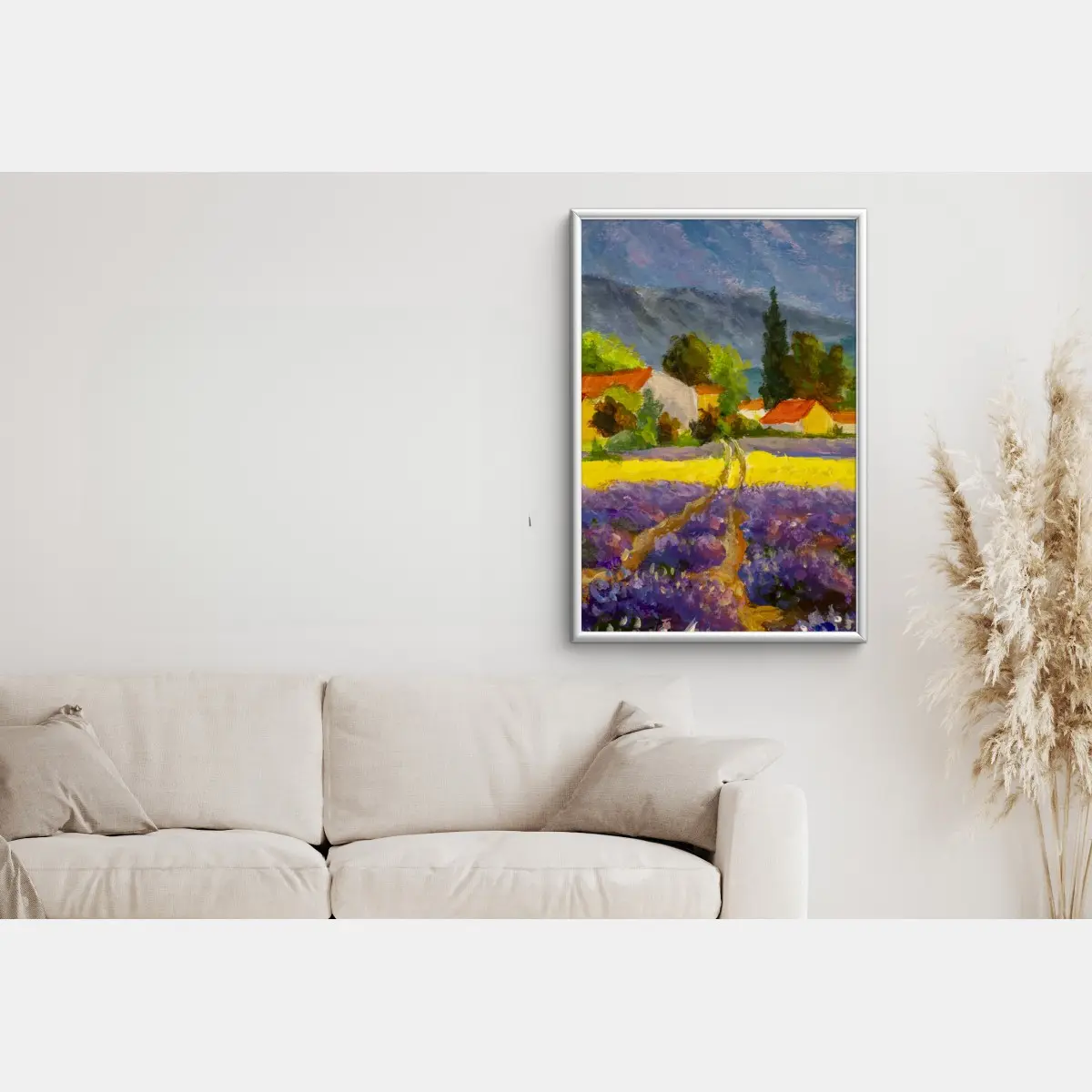 Poster lavendelfelder bei sonnenuntergang – Pixers®