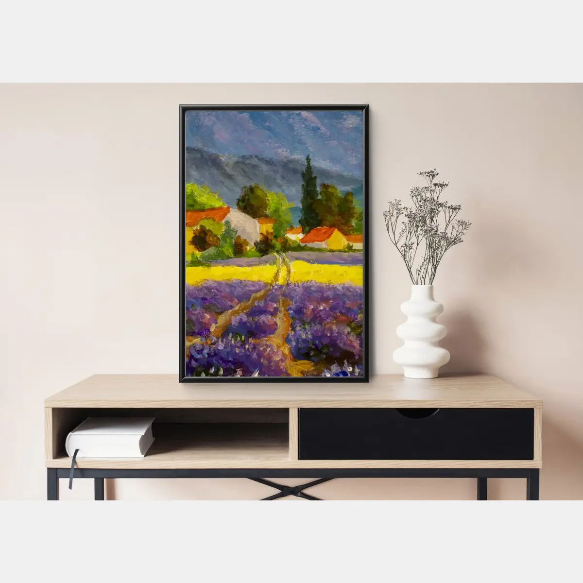 Poster lavendelfelder bei sonnenuntergang – Pixers®