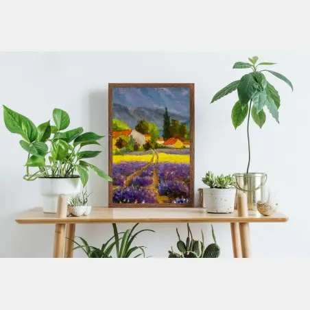 Poster lavendelfelder bei sonnenuntergang – Pixers®