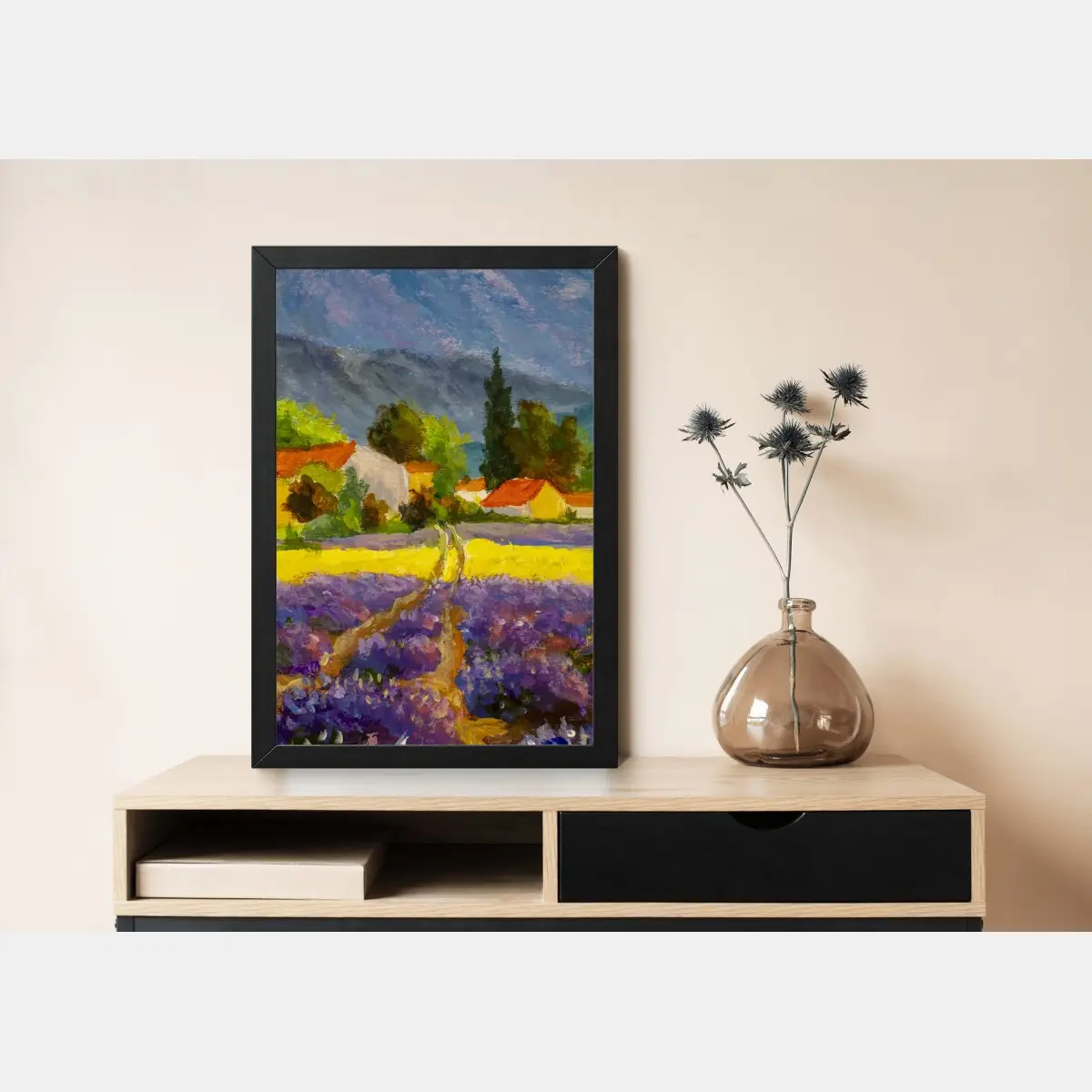 Poster lavendelfelder bei sonnenuntergang – Pixers®