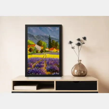 Poster lavendelfelder bei sonnenuntergang – Pixers®