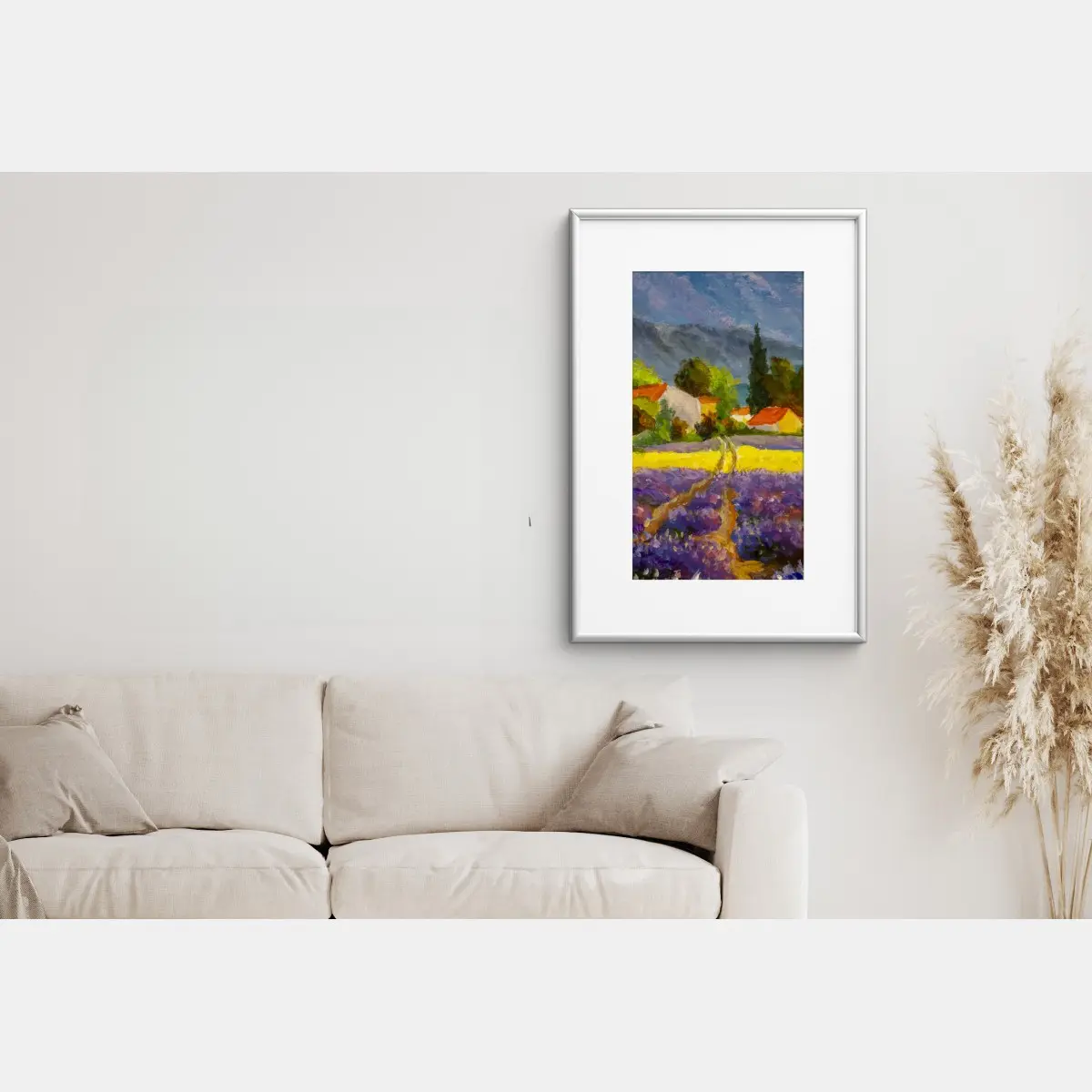 Poster lavendelfelder bei sonnenuntergang – Pixers®