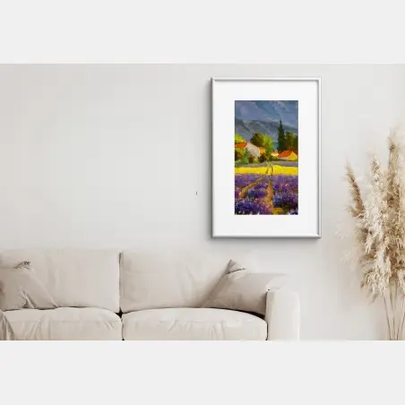 Poster lavendelfelder bei sonnenuntergang – Pixers®
