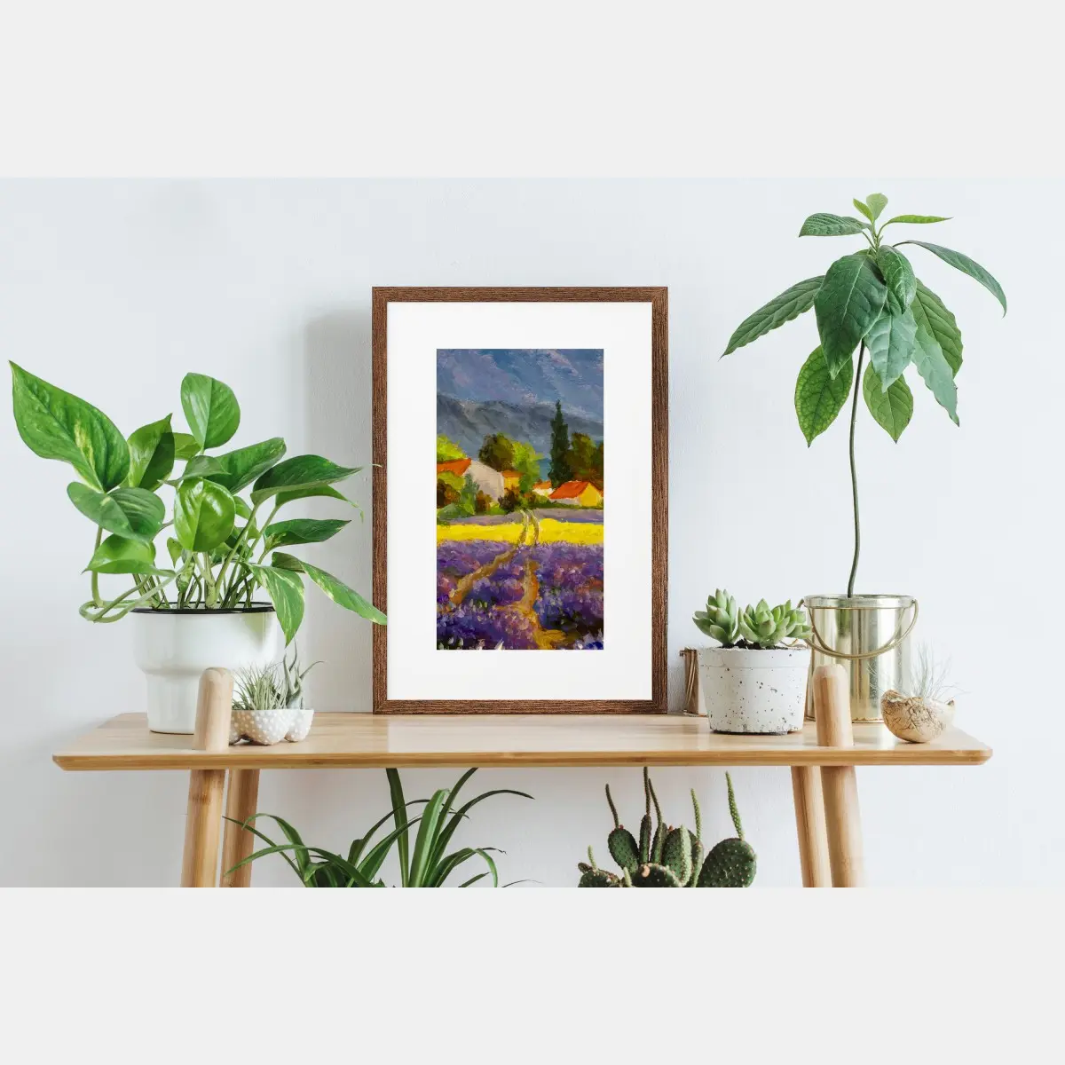 Poster lavendelfelder bei sonnenuntergang – Pixers®