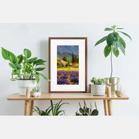 Poster lavendelfelder bei sonnenuntergang – Pixers®