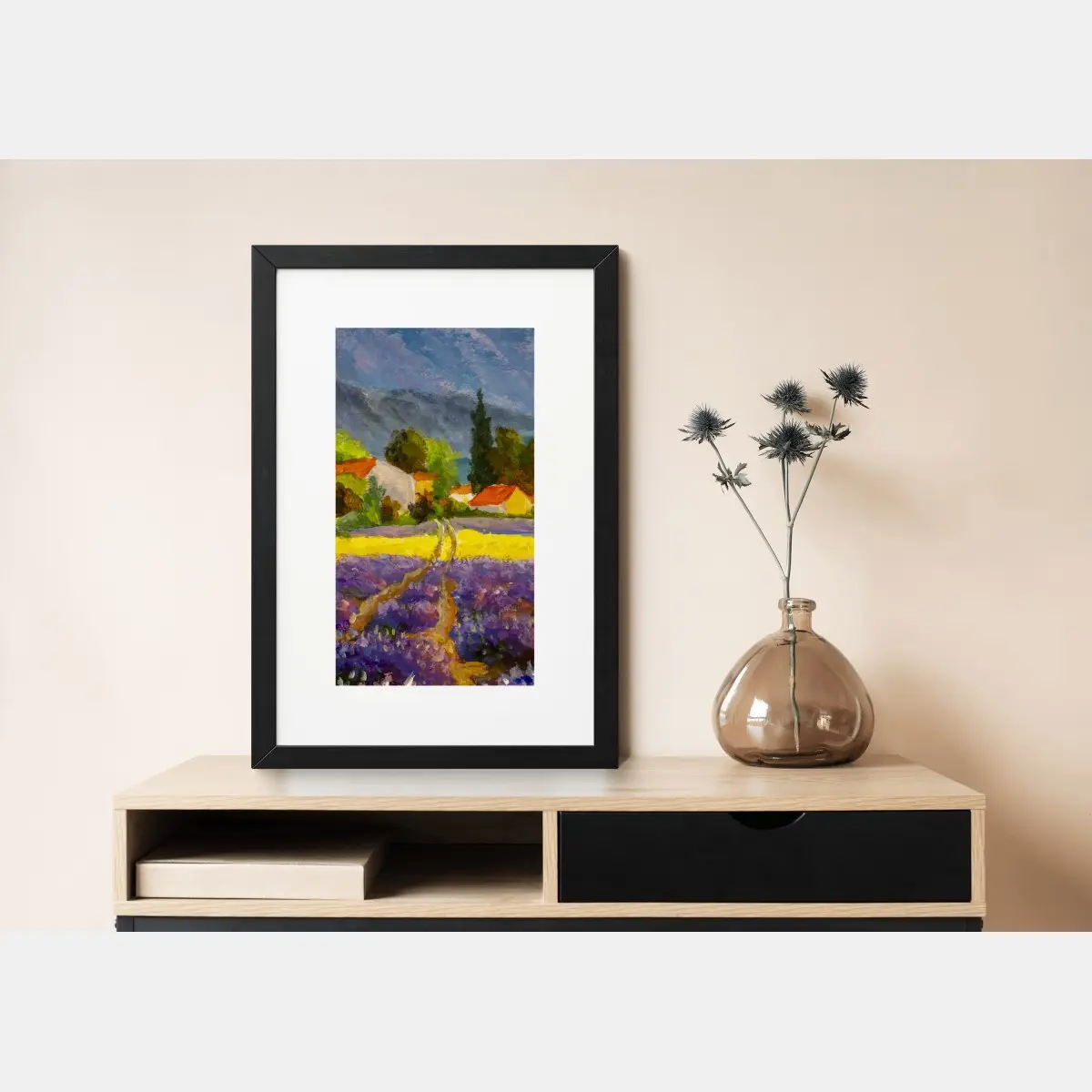 Poster lavendelfelder bei sonnenuntergang – Pixers®