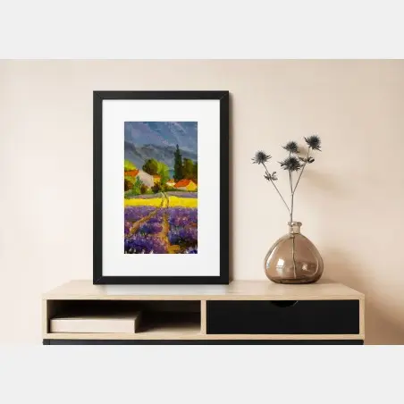 Poster lavendelfelder bei sonnenuntergang – Pixers®