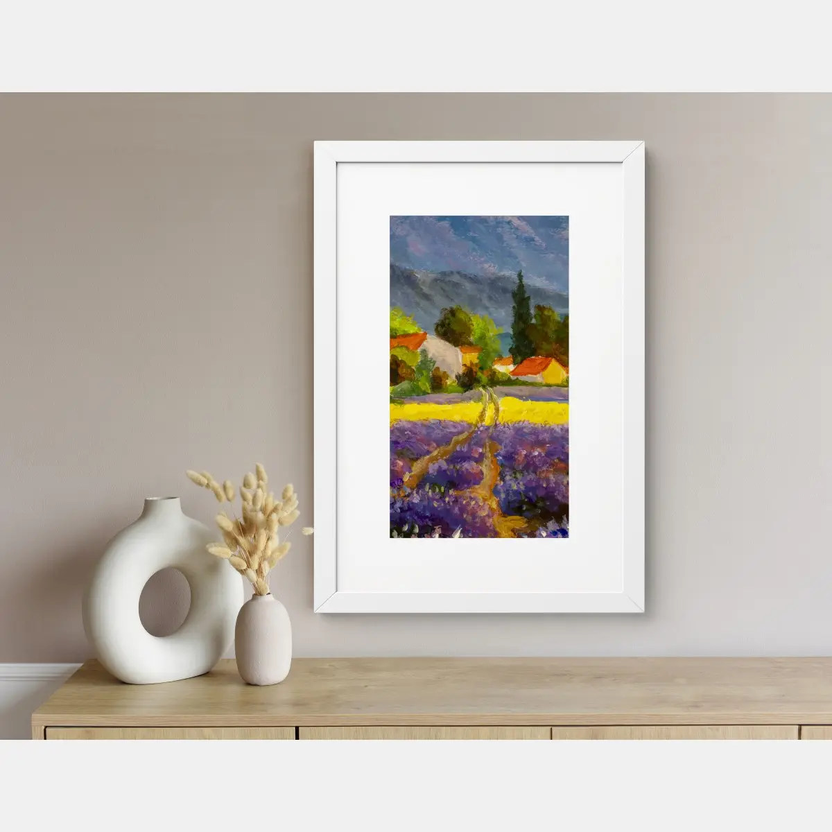 Poster lavendelfelder bei sonnenuntergang – Pixers®