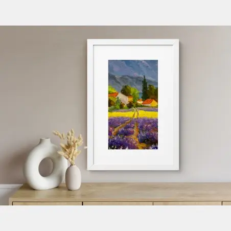 Poster lavendelfelder bei sonnenuntergang – Pixers®